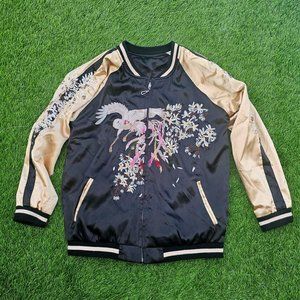 Crane Elegance - Souvenir Bomber Jacket - Medium
